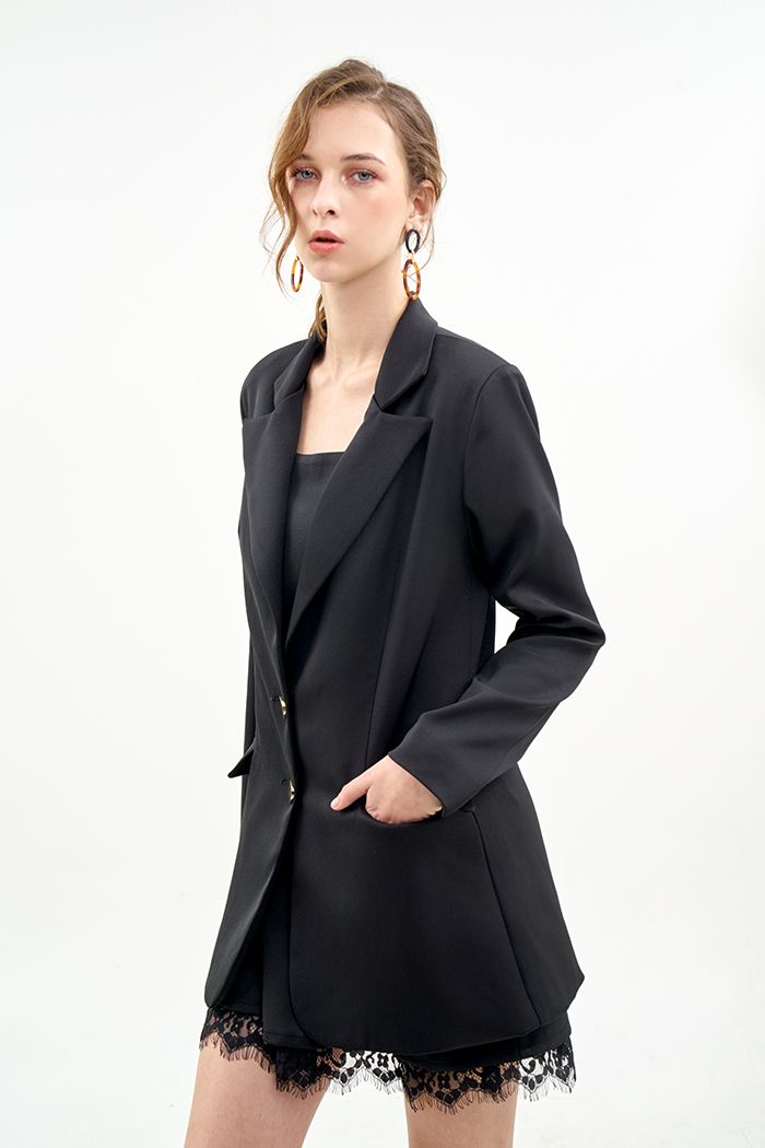 Áo vest 2 lớp đơm nút kim loại