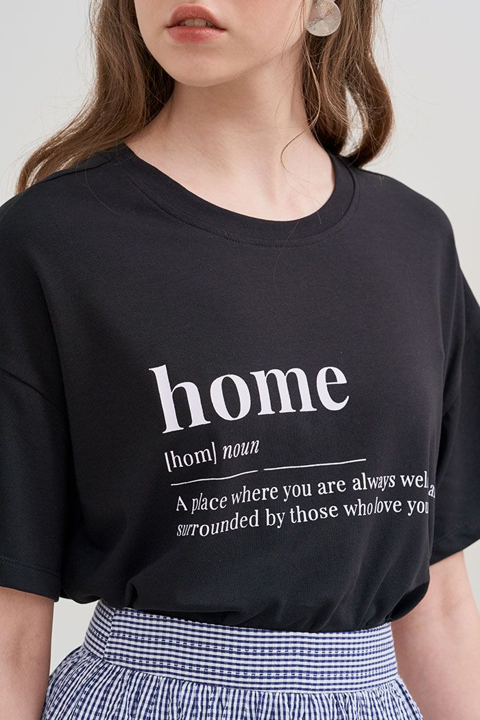 Áo thun in keyword home oversize