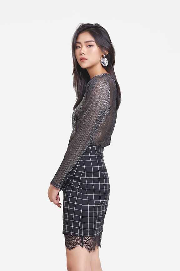 Áo dập li vải lấp lánh