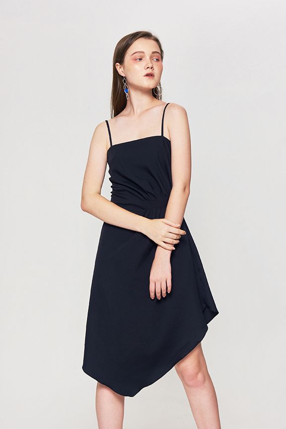 Đầm 2 bảng dây nhún 1 bên eo