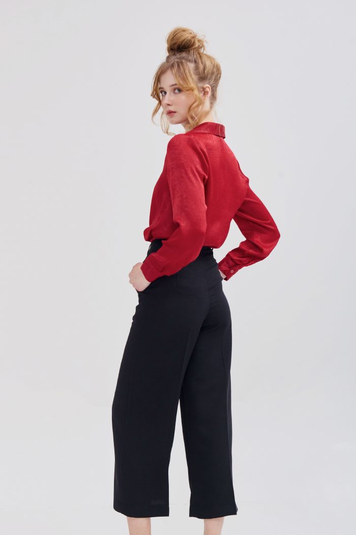 Quần ống suông li đứng cullote ss19
