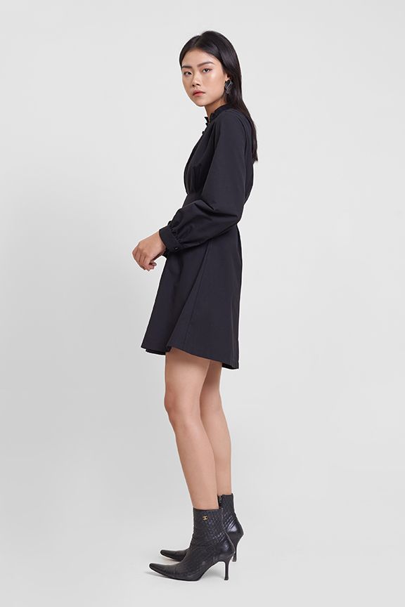 Đầm linen chít ben eo tay lở