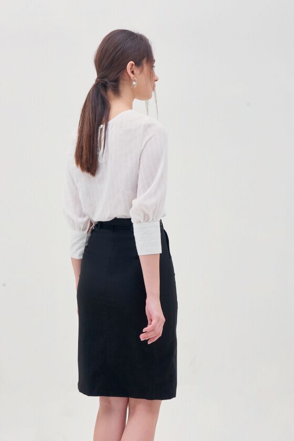 Váy túi hộp nịt lưng