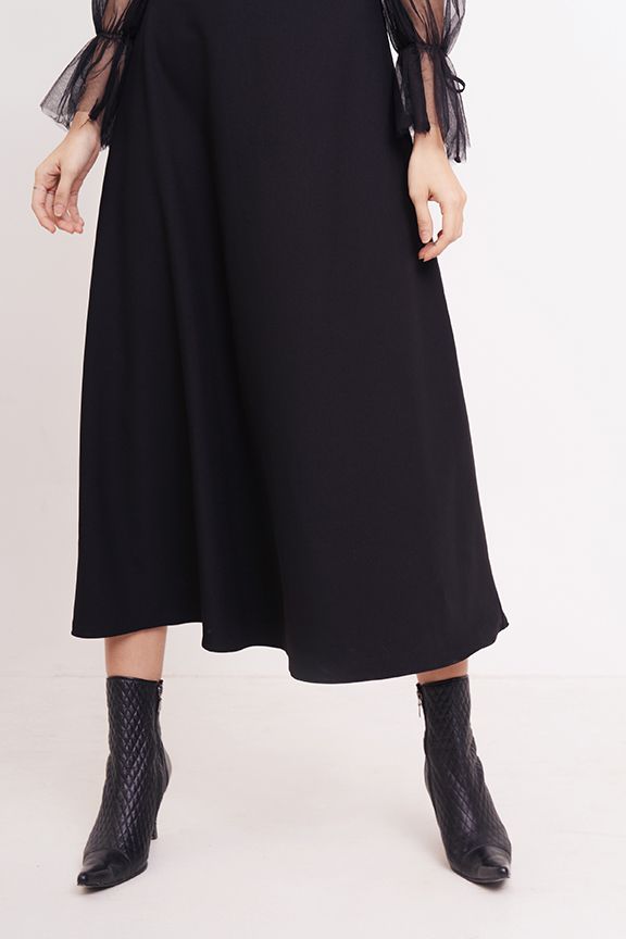 Đầm dài phối sheer nhún tay
