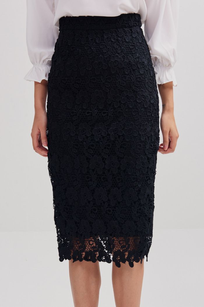 Váy midi ren cotton dệt 3D