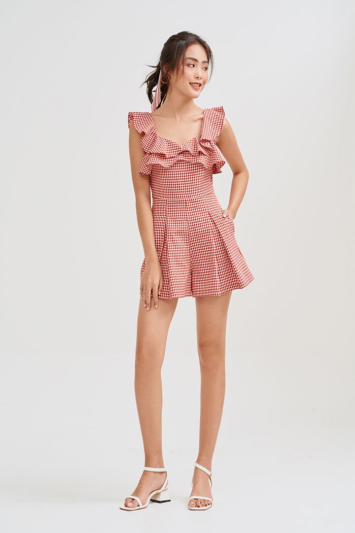 Jumpsuit caro bèo 2 tầng