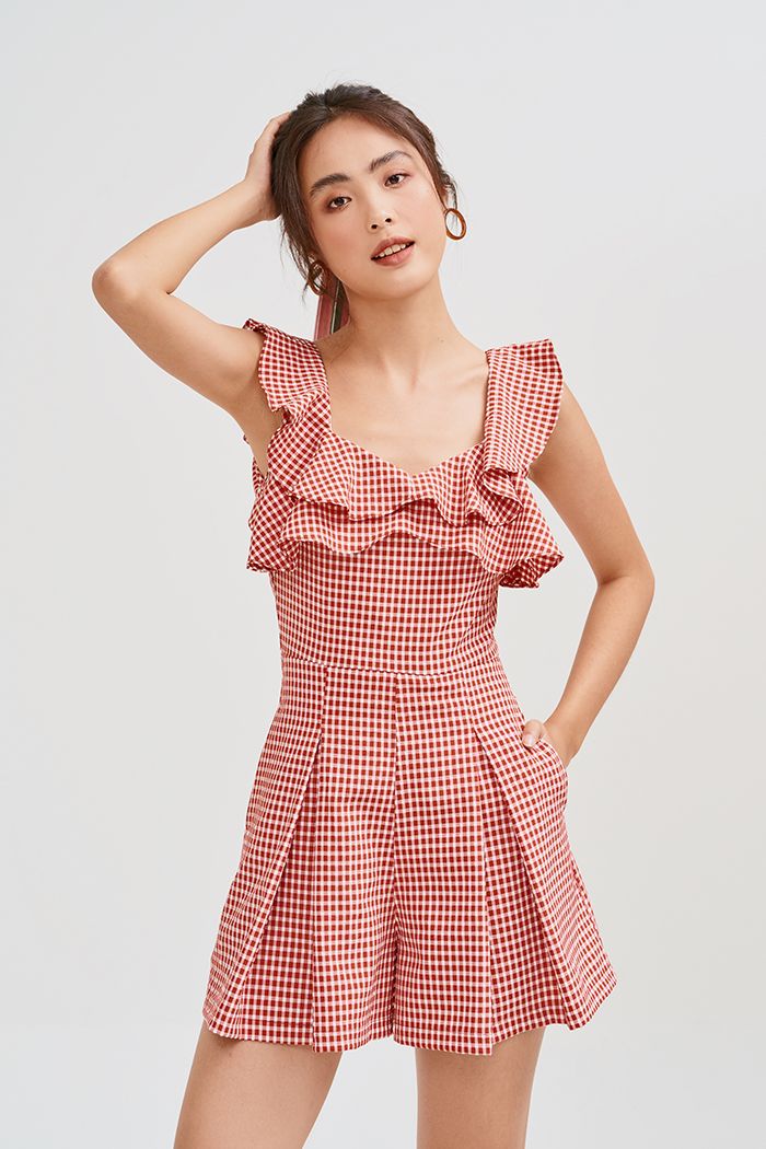 Jumpsuit caro bèo 2 tầng