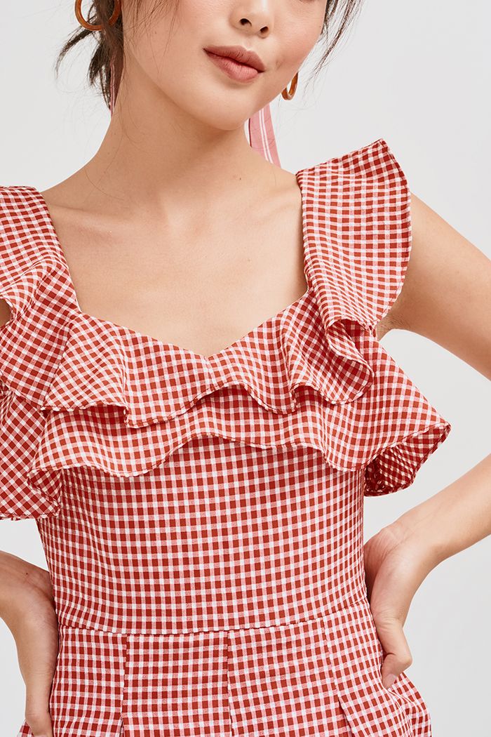 Jumpsuit caro bèo 2 tầng