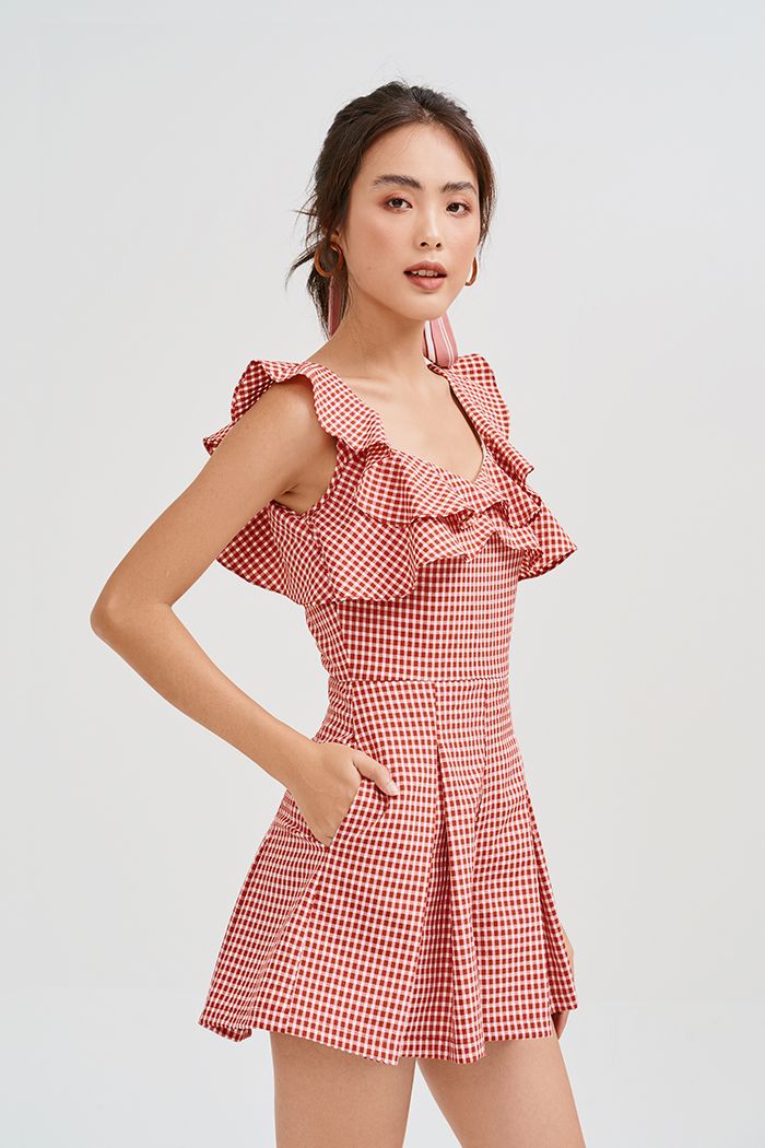 Jumpsuit caro bèo 2 tầng
