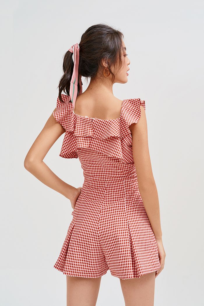 Jumpsuit caro bèo 2 tầng