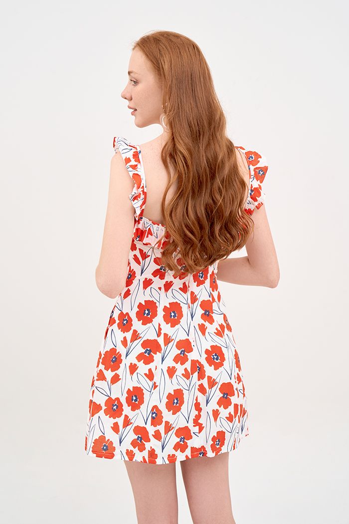Đầm 2 dây bèo in hoa fall19