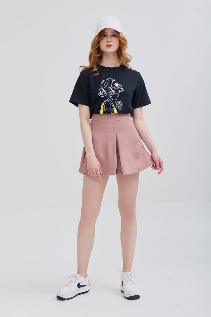 Quần short xếp li hợp dây kéo hông