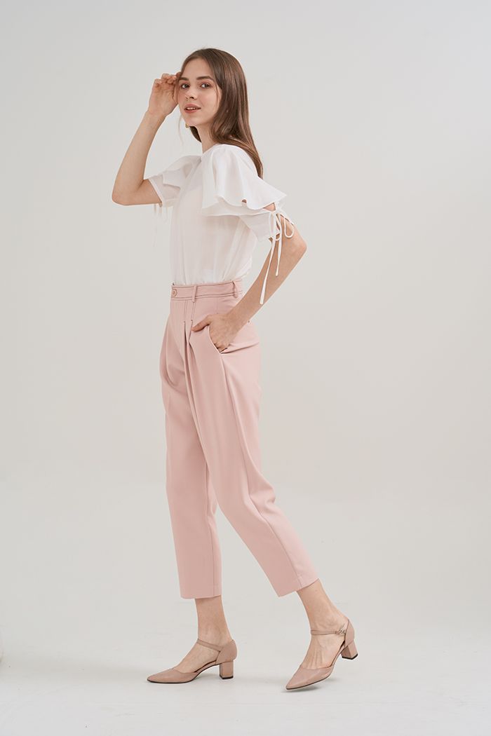 Quần linen xếp nhấn 2 li và lưng