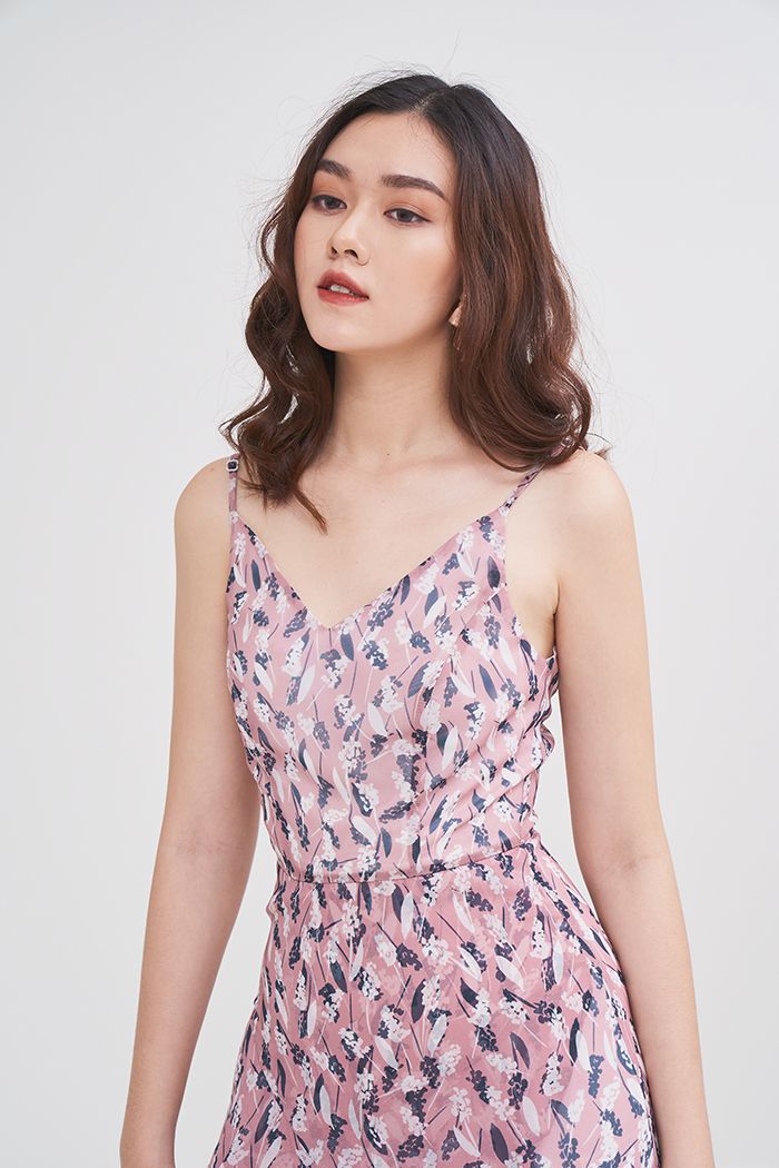 Đầm voan 2 dây mullet bèo 3 tầng tùng in hoạ tiết ss19