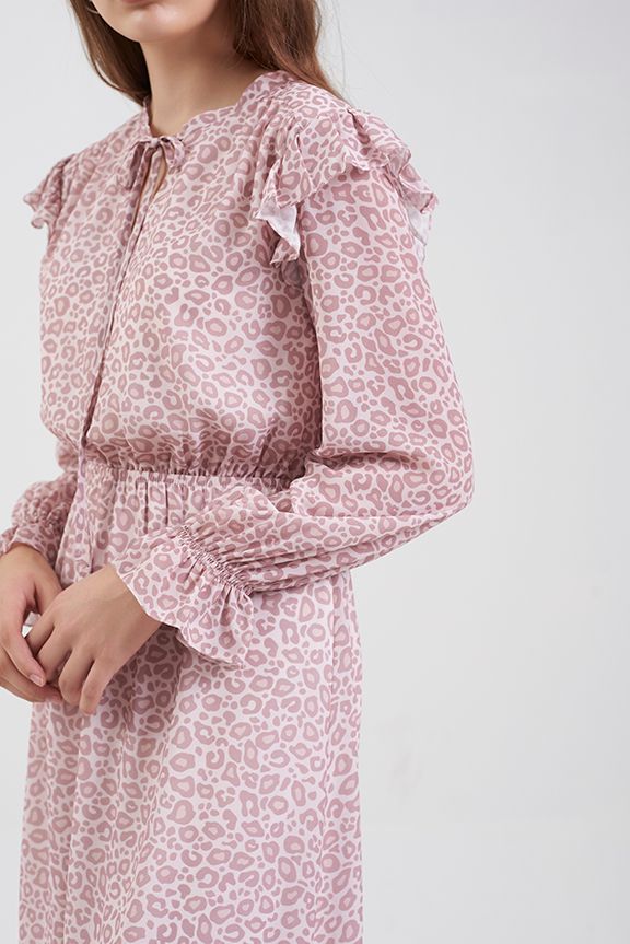 Đầm ngang gối in hoạ tiết prefall18