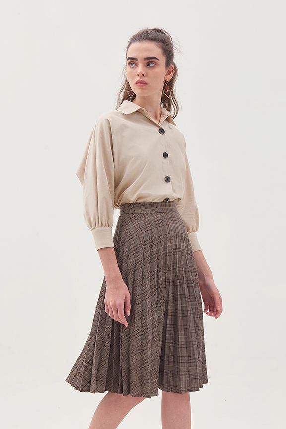 Áo sơmi linen tay dài nhấn nút