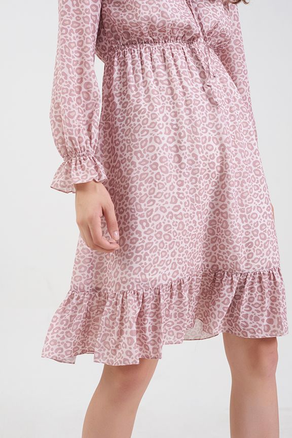 Đầm ngang gối in hoạ tiết prefall18