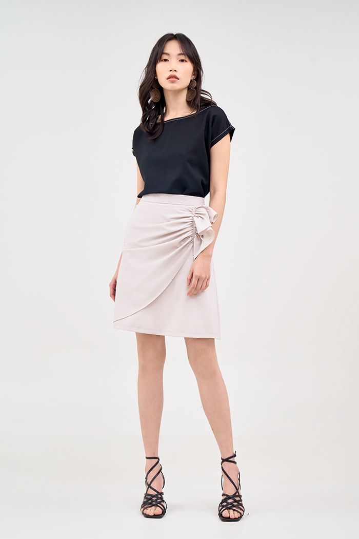 Váy xếp nhún 1 bên