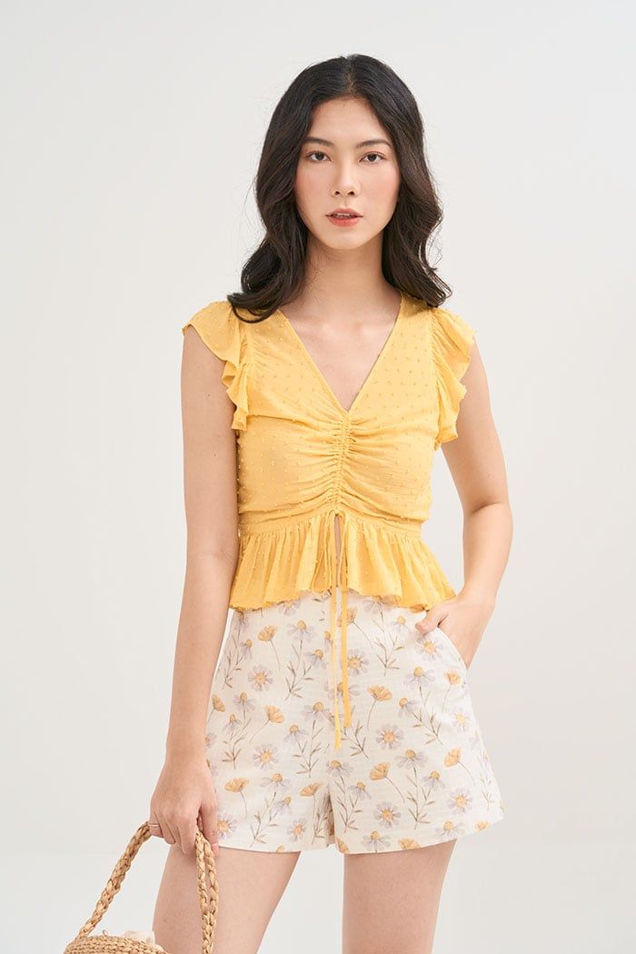 Quần short in hoạ tiết ss19 vải xốp