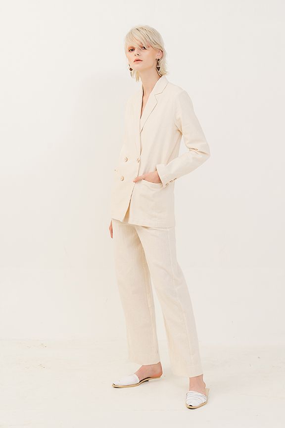 Quần dài linen form suông