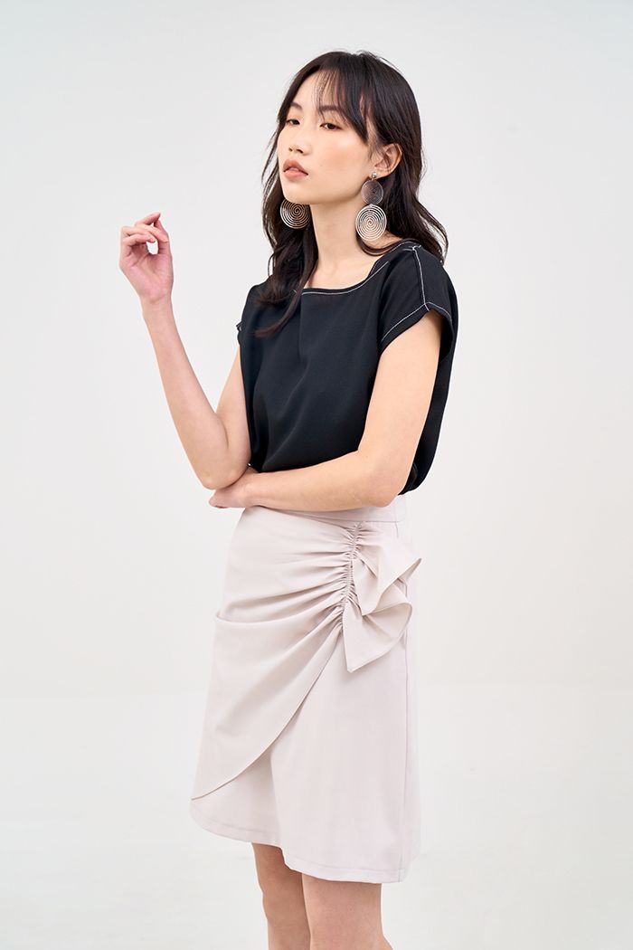 Váy xếp nhún 1 bên