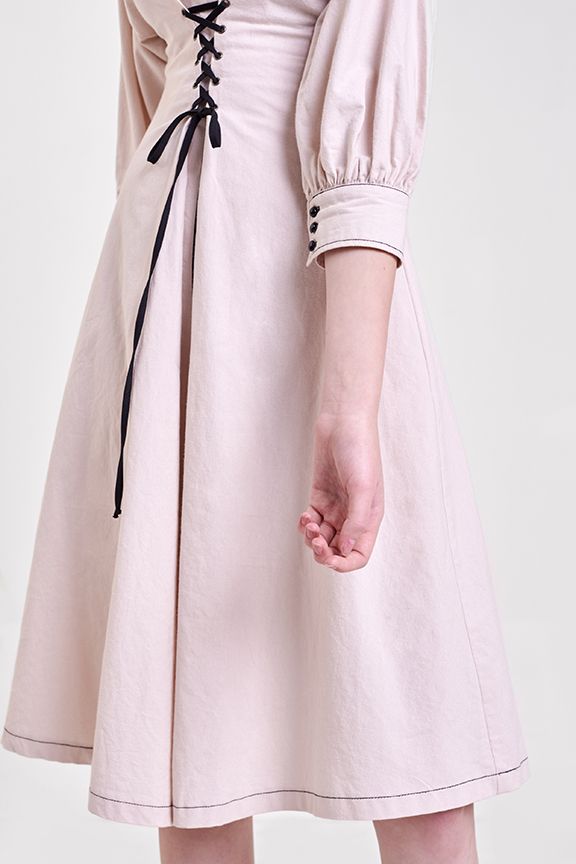 Đầm linen nhấn dây eo tay lỡ