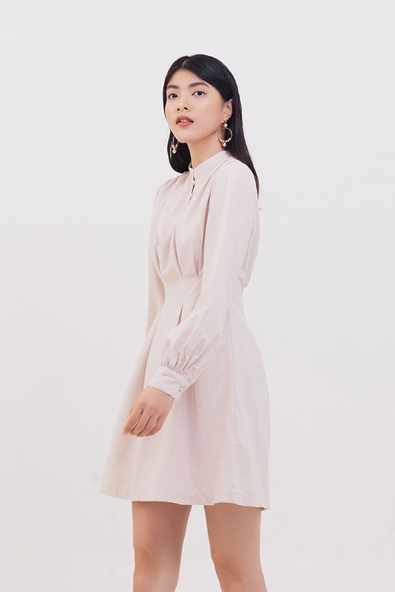 Đầm linen chít ben eo tay lở