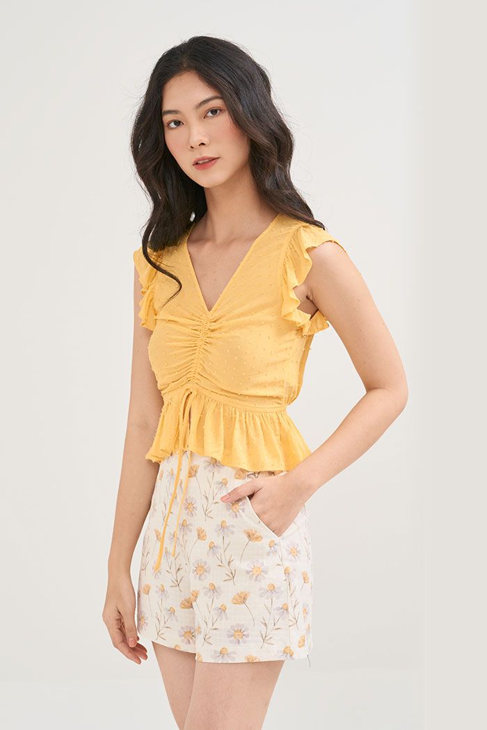 Quần short in hoạ tiết ss19 vải xốp
