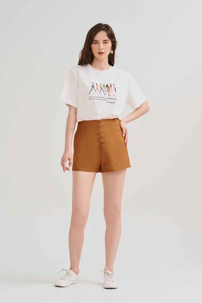 Quần short cơ bản nhấn nút baget