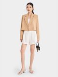  Áo cropped blazer tay dài cài nút 