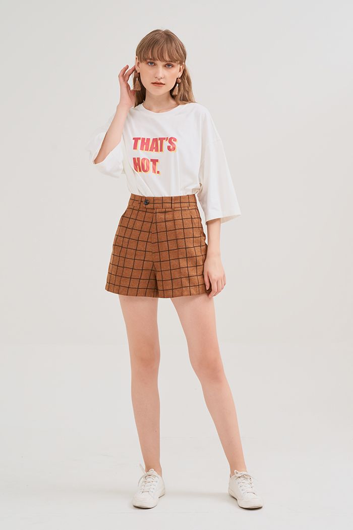 Quần short caro dằn li cơ bản fall19