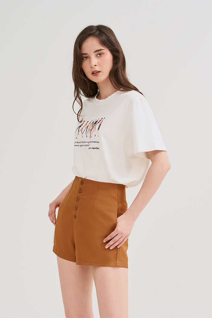 Quần short cơ bản nhấn nút baget