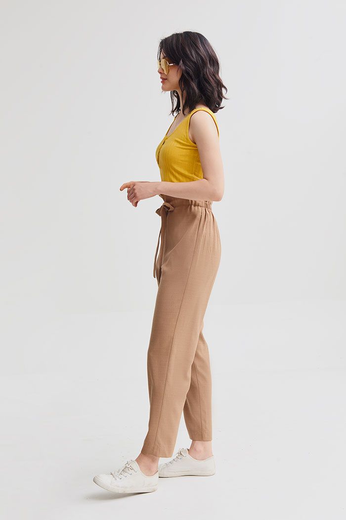 Quần dài ống suông lưng thun thân sau