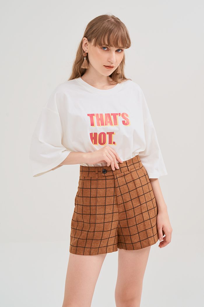 Quần short caro dằn li cơ bản fall19