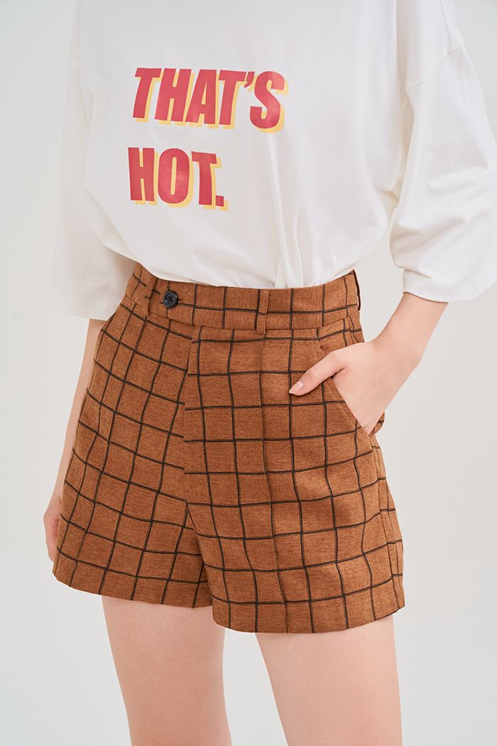Quần short caro dằn li cơ bản fall19