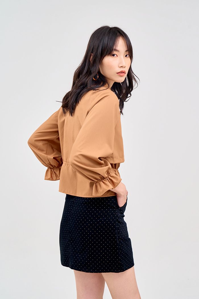 Áo cotton lạnh giả vest rút dây tay dài