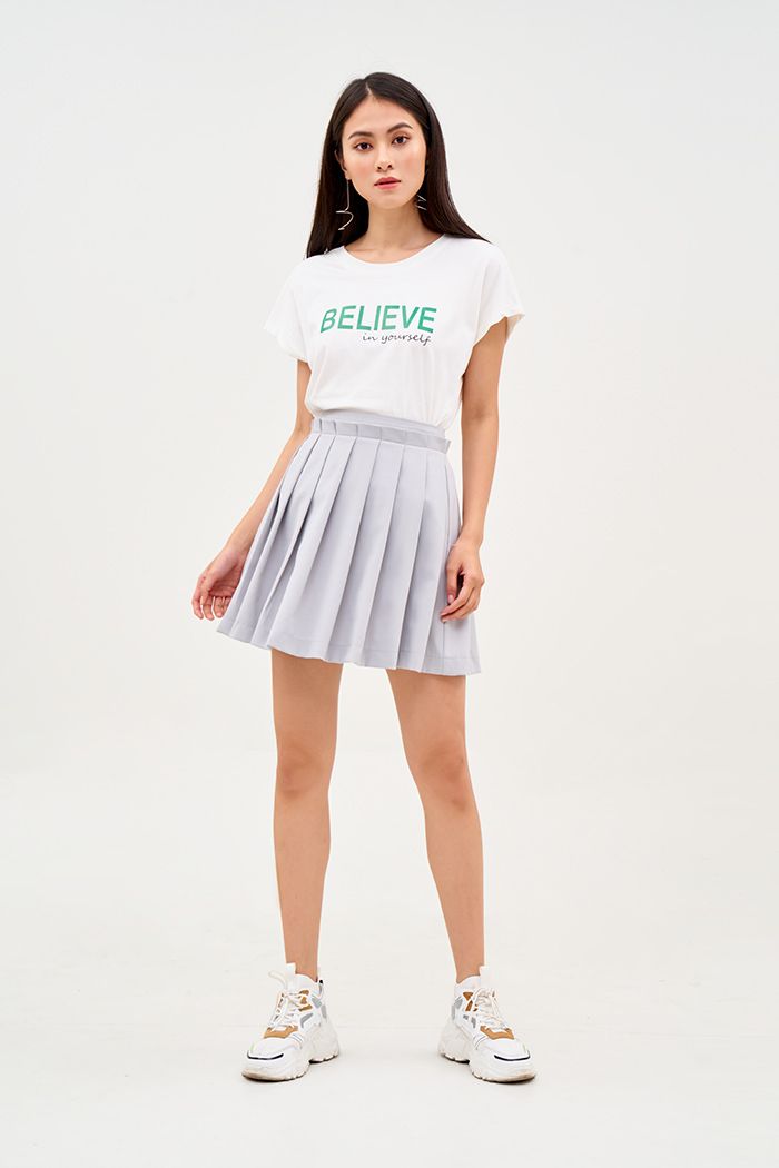 Áo thun in slogan believe in yourself