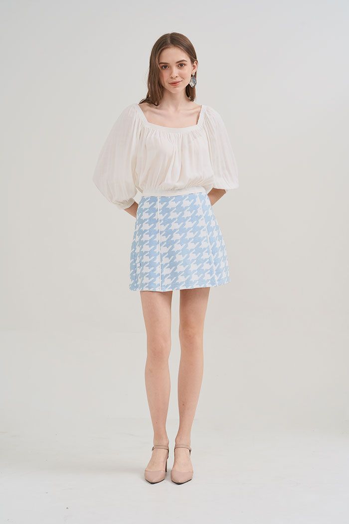 Áo croptop linen chạy moking trên dưới tay lỡ