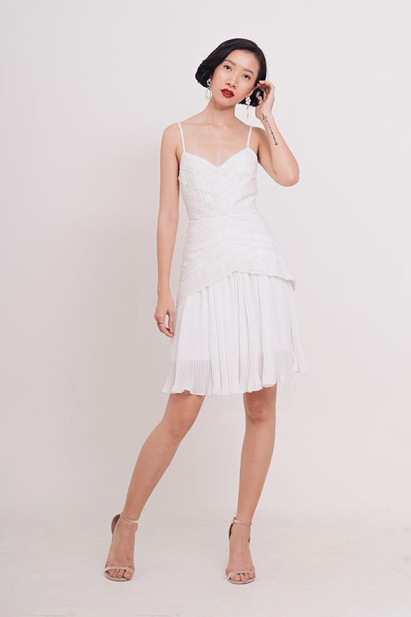 Đầm 2 dây phối ren dập li
