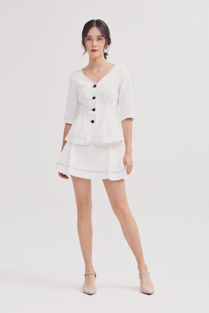 Áo giả vest tay lỡ diễu eo