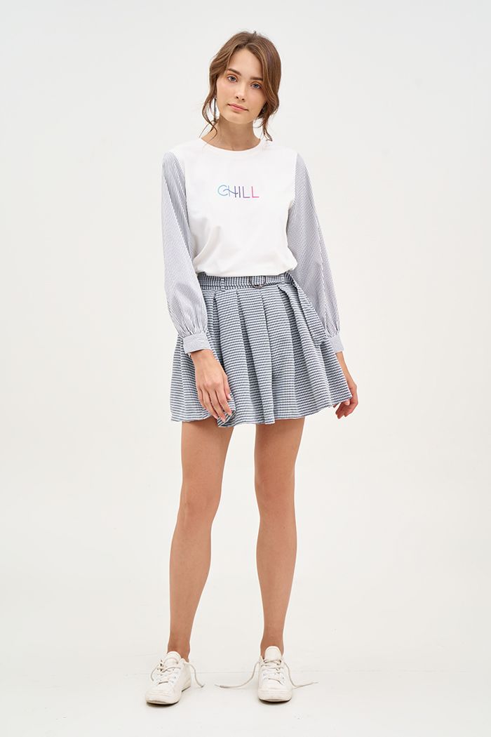 Quần Váy mini caro xếp li hộp fw19