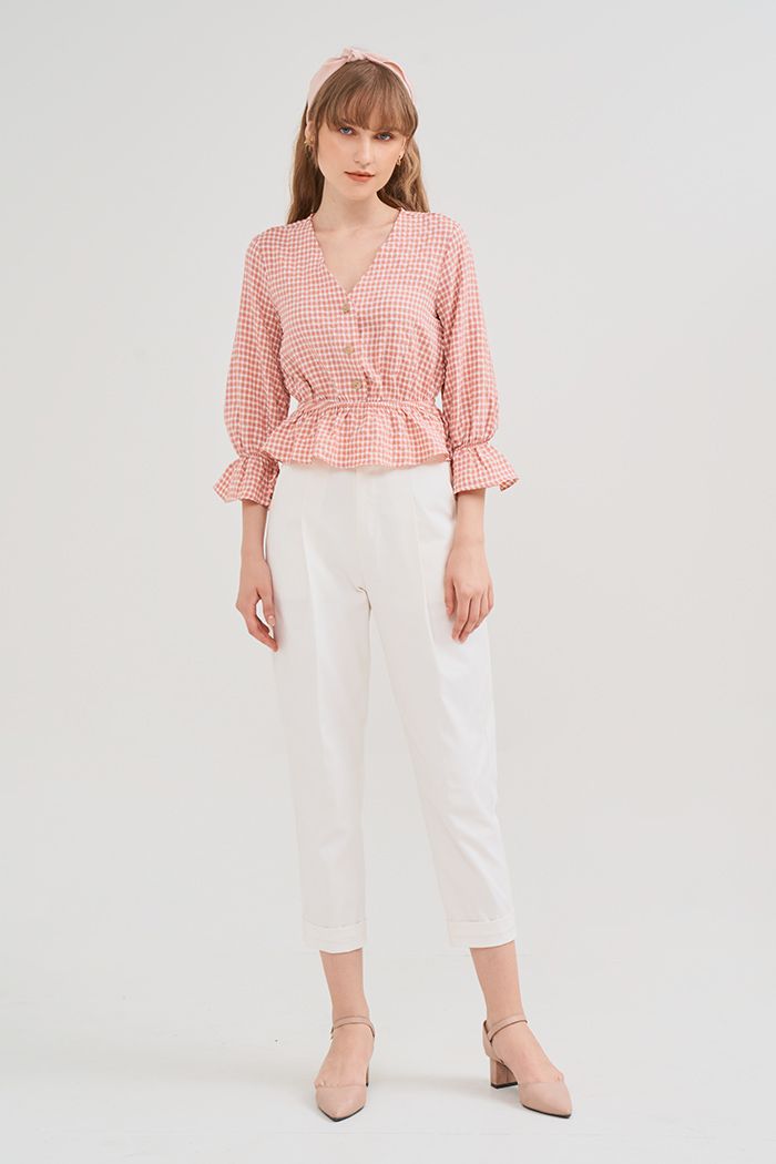 Quần khaki dầy xếp li lật lai