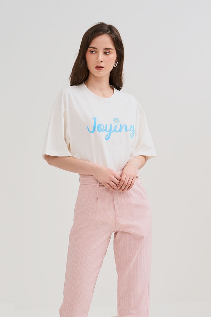 Áo thun oversize in slogan joying