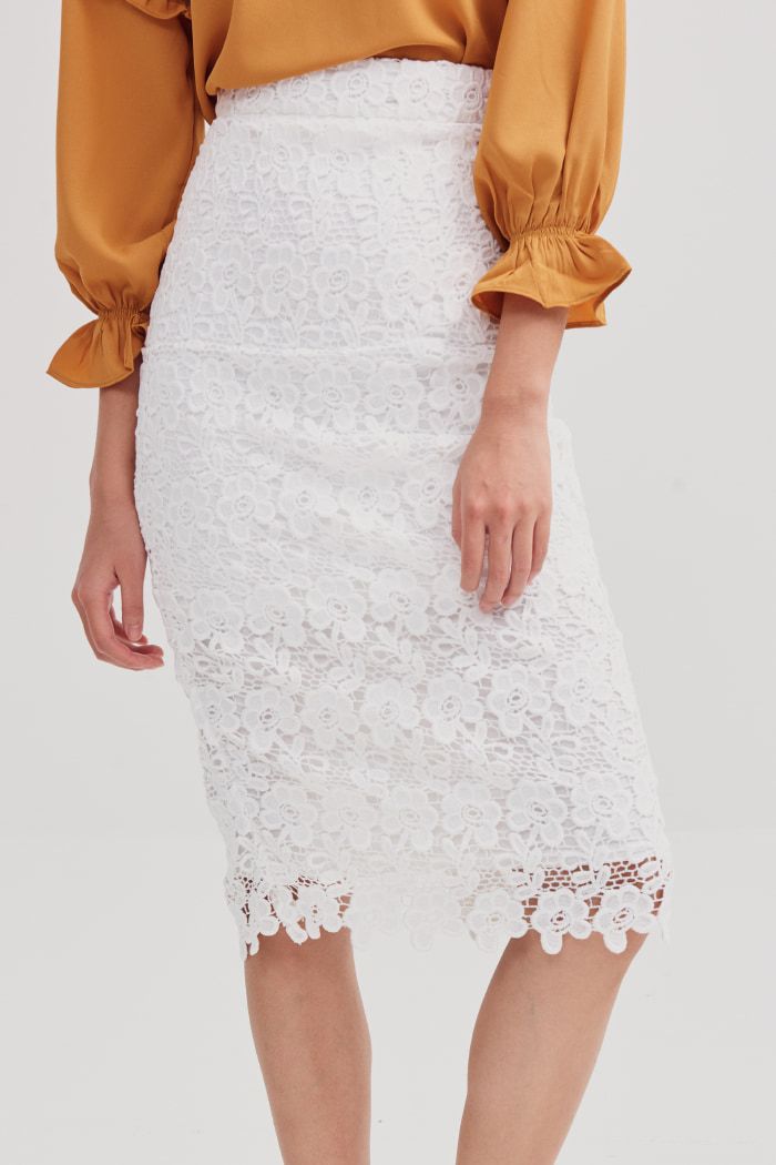 Váy midi ren cotton dệt 3D