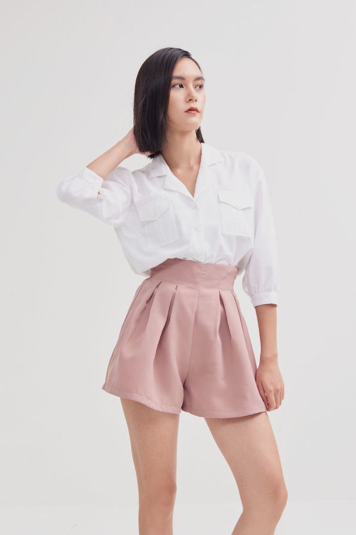 Áo sơmi cổ danton 2 túi trước