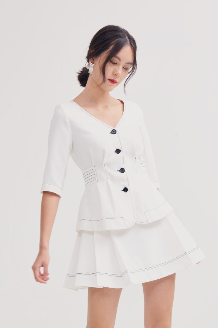 Áo giả vest tay lỡ diễu eo