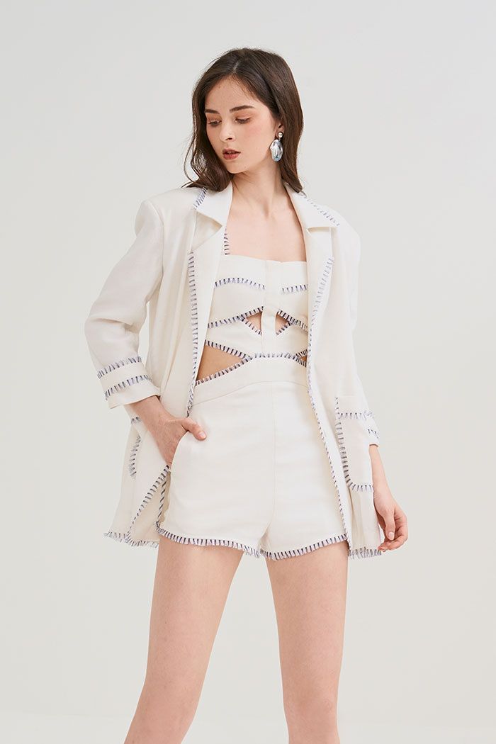 Áo vest nhấn chỉ lượt handmade