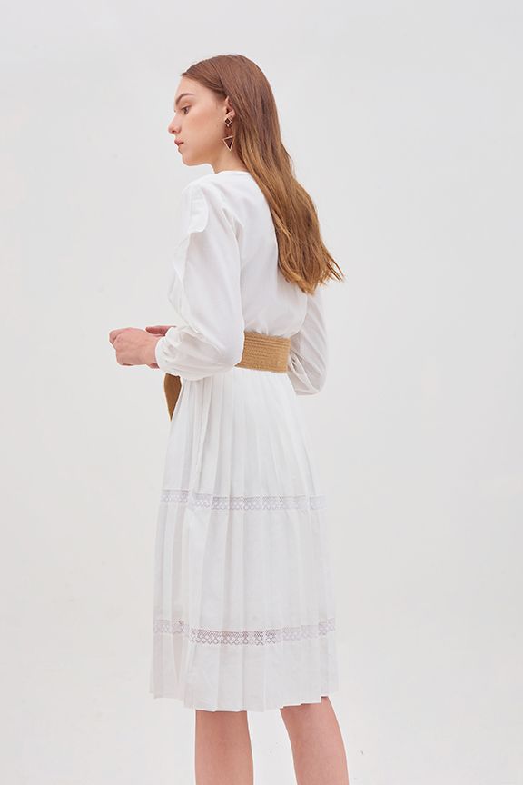 Váy dập li phối sheer xuyên thấu