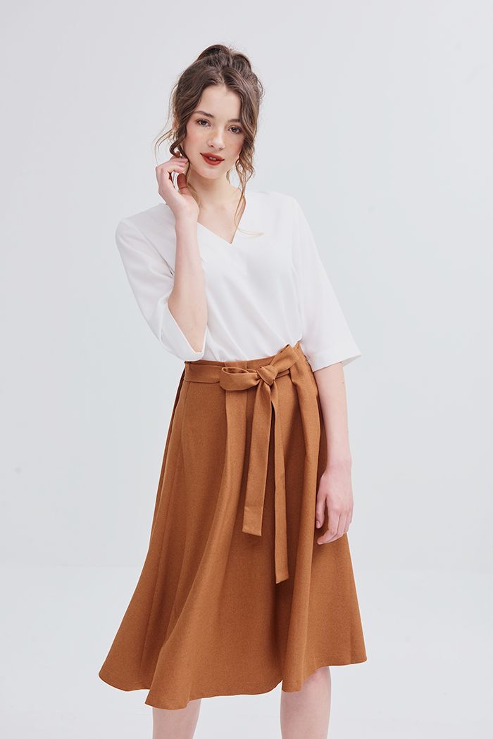 Áo sơmi cơ bản cổ tim tay lỡ SPR19