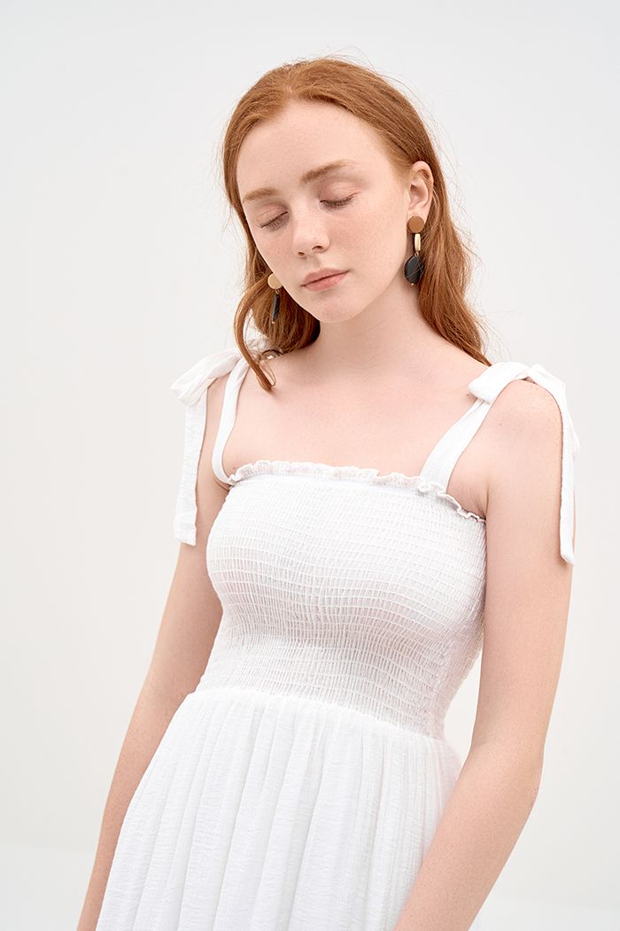Đầm midi 2 dây chạy moking
